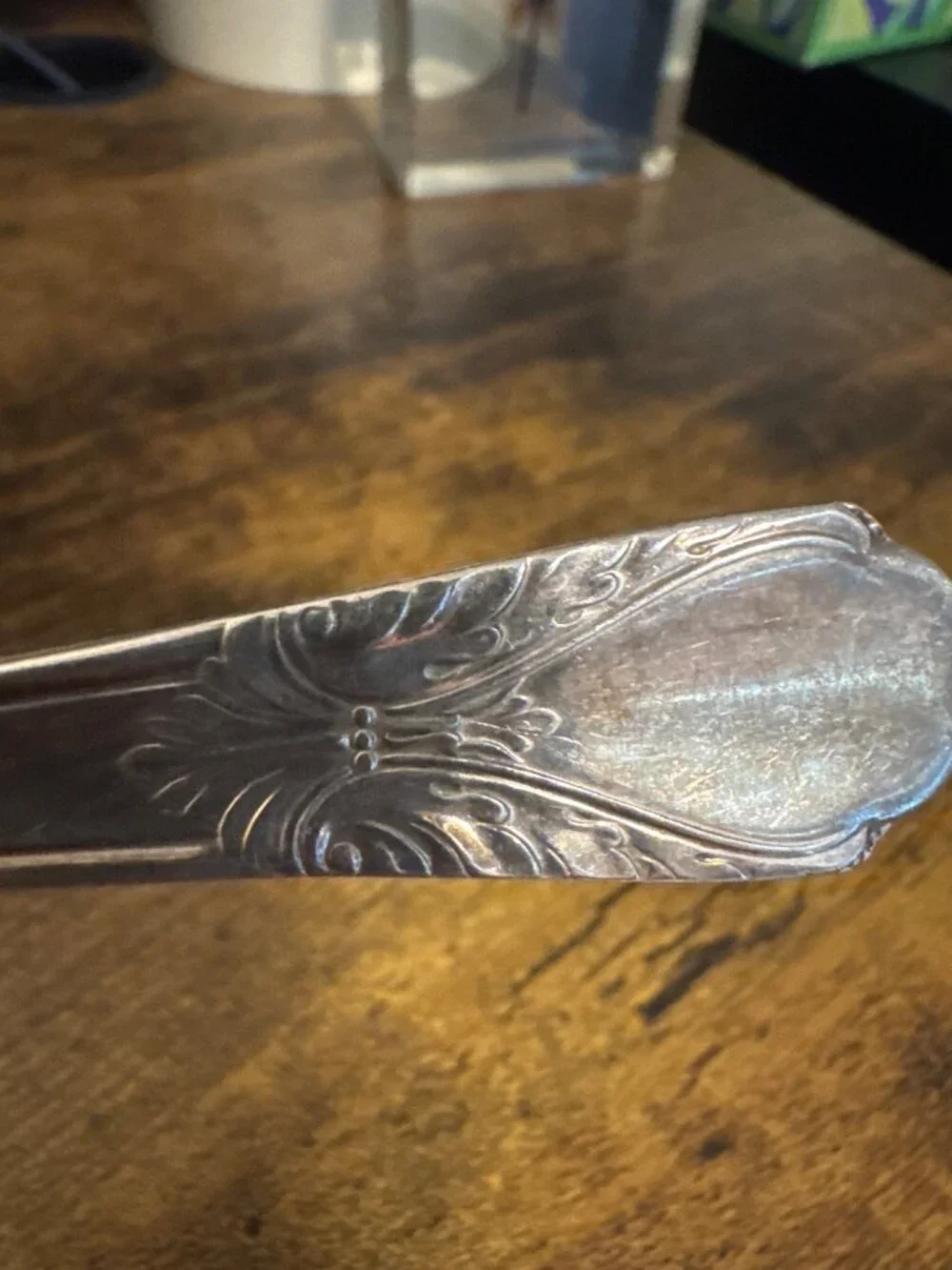Antique Silver-Plated Serving Spoon Wm Rogers Mfg Co. Avalon